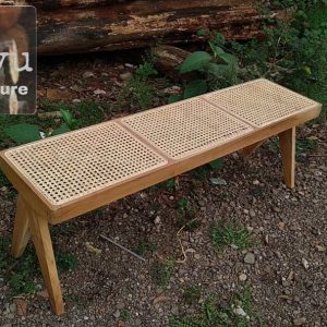 Japandi Rattan Bench