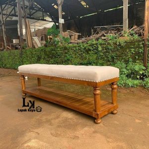 Bench White Mid Minimalist