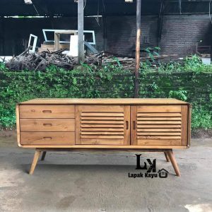 TV Console Table Retro Natural